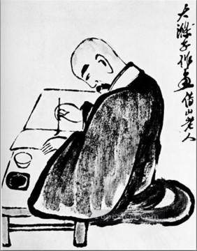 Qi Baishi retrato de un shih tao chino tradicional Pinturas al óleo